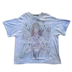 RARE Y2K Sheila Wolk Faerie Graphic The Mountain T Shirt XL